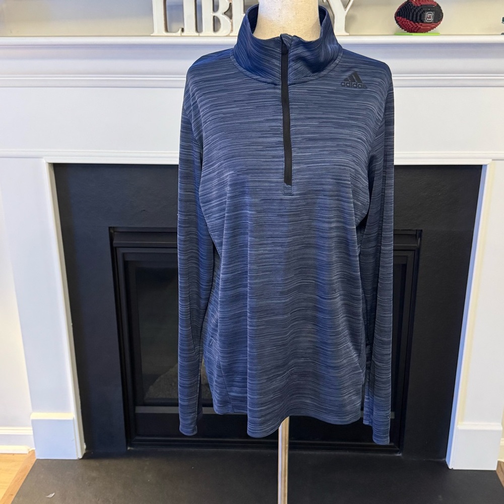 💙 adidas Climalite Quarter-Zip Performance Pullover | Size Large |Gender Neutral